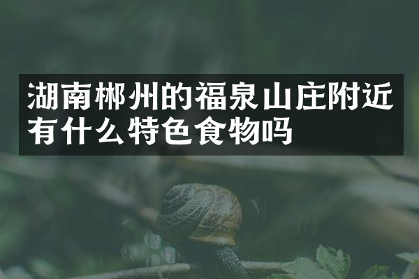 湖南郴州的福泉山庄附近有什么特色食物吗