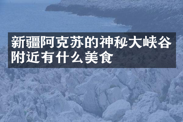 新疆阿克苏的神秘大峡谷附近有什么美食