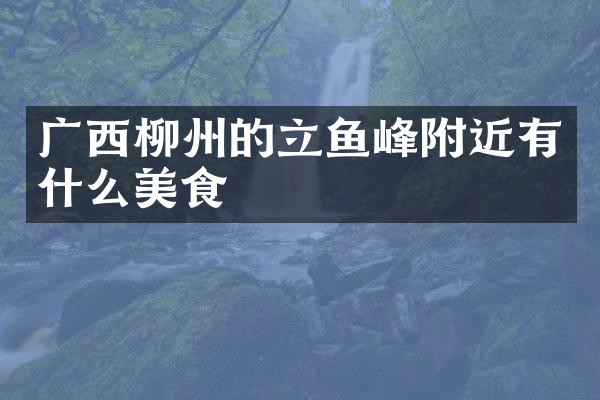 广西柳州的立鱼峰附近有什么美食