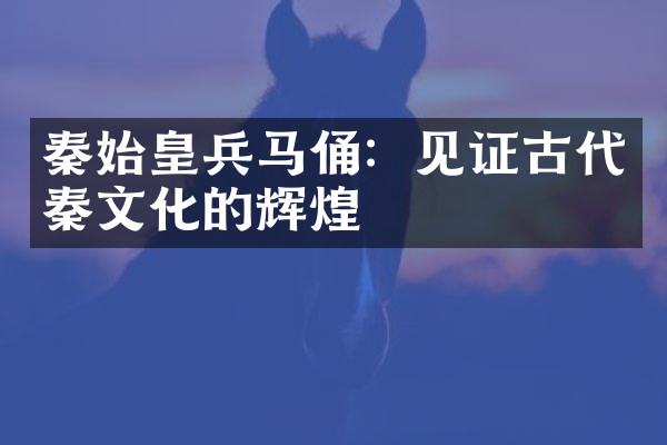 秦始皇兵马俑：见证古代秦文化的辉煌