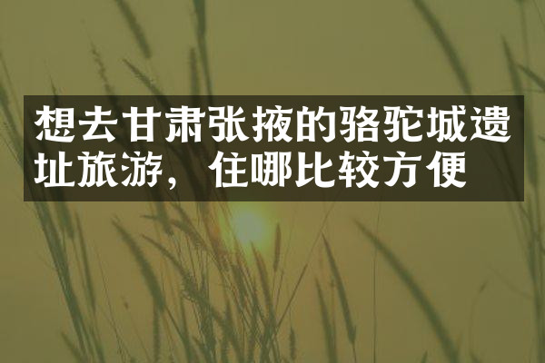 想去甘肃张掖的骆驼城遗址旅游，住哪比较方便
