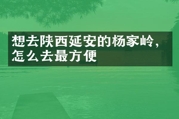 想去陕西延安的杨家岭，怎么去最方便