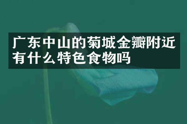 广东中山的菊城金瓣附近有什么特色食物吗