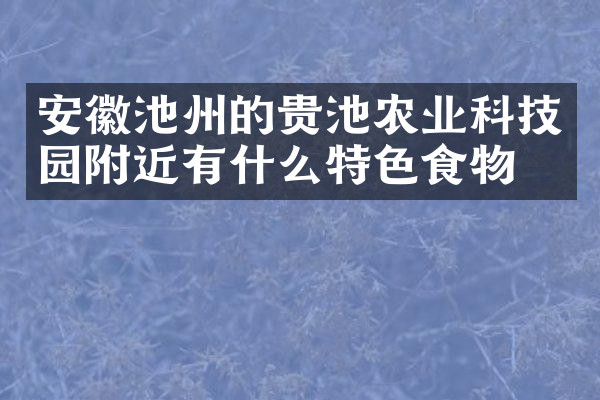 安徽池州的贵池农业科技园附近有什么特色食物吗
