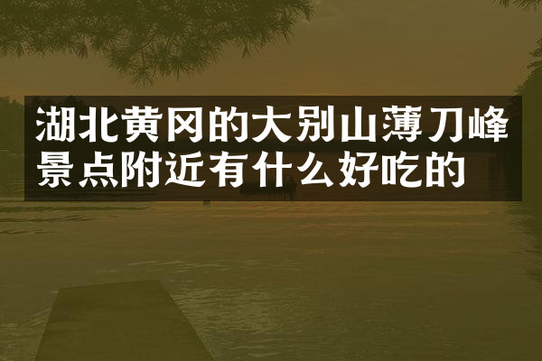 湖北黄冈的大别山薄刀峰景点附近有什么好吃的