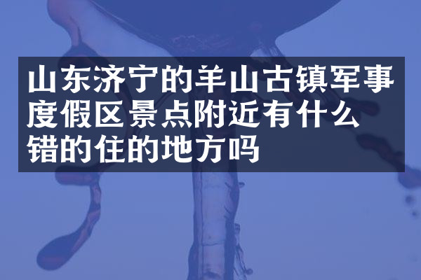 山东济宁的羊山古镇军事度假区景点附近有什么不错的住的地方吗