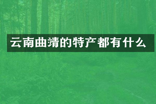 云南曲靖的特产都有什么