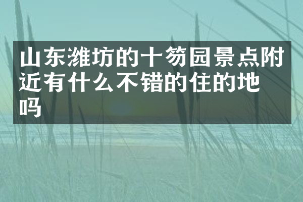 山东潍坊的十笏园景点附近有什么不错的住的地方吗