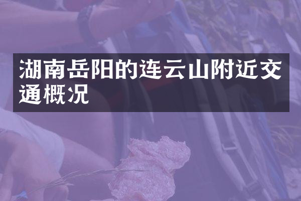 湖南岳阳的连云山附近交通概况