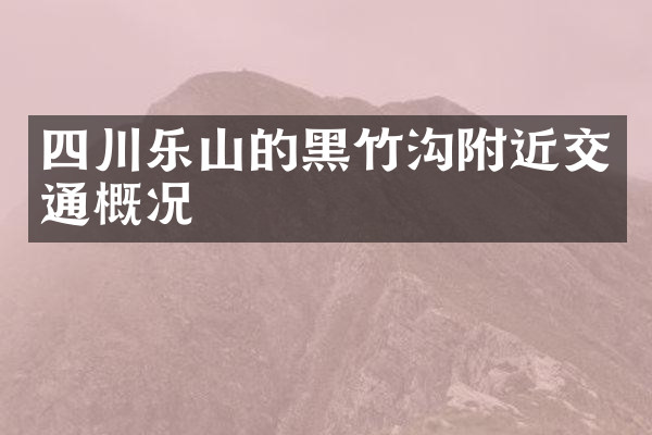 四川乐山的黑竹沟附近交通概况
