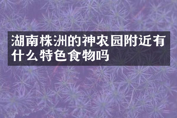 湖南株洲的神农园附近有什么特色食物吗