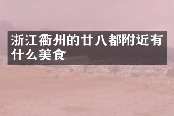 浙江衢州的廿八都附近有什么美食