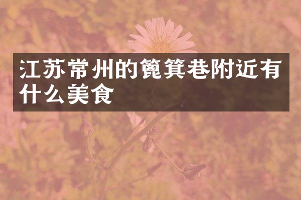 江苏常州的篦箕巷附近有什么美食