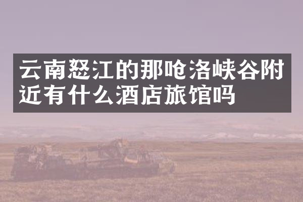 云南怒江的那呛洛峡谷附近有什么酒店旅馆吗