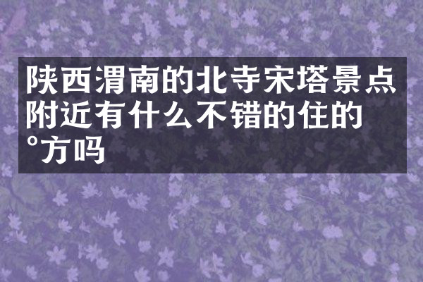 陕西渭南的北寺宋塔景点附近有什么不错的住的地方吗