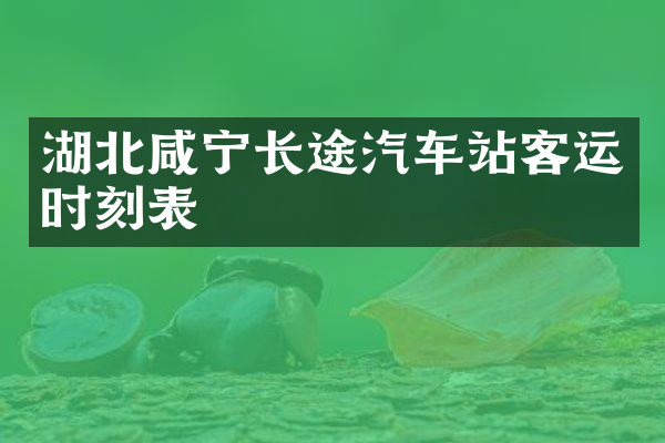 湖北咸宁长途汽车站客运时刻表