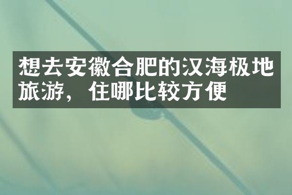 想去安徽合肥的汉海极地旅游，住哪比较方便