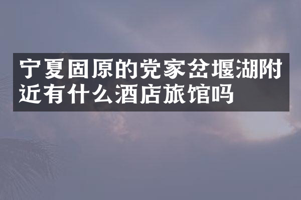 宁夏固原的党家岔堰湖附近有什么酒店旅馆吗