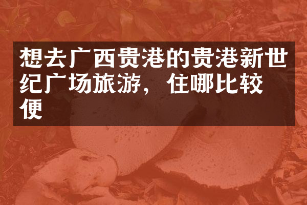 想去广西贵港的贵港新世纪广场旅游，住哪比较方便