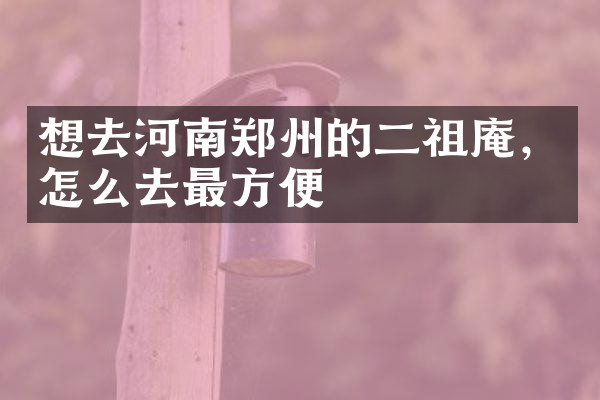 想去河南郑州的二祖庵，怎么去最方便