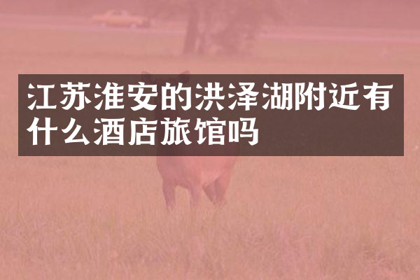 江苏淮安的洪泽湖附近有什么酒店旅馆吗