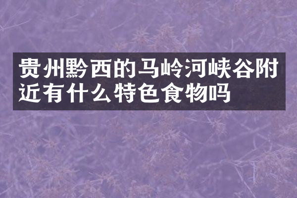 贵州黔西的马岭河峡谷附近有什么特色食物吗