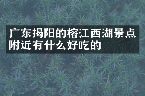 广东揭阳的榕江西湖景点附近有什么好吃的