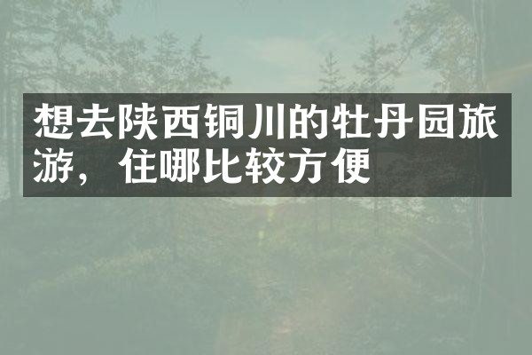 想去陕西铜川的牡丹园旅游，住哪比较方便