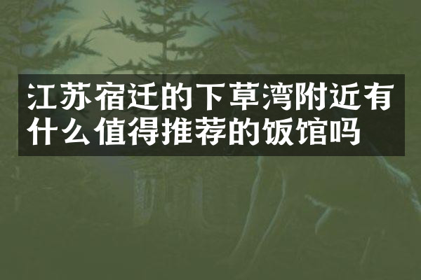 江苏宿迁的下草湾附近有什么值得推荐的饭馆吗