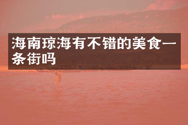 海南琼海有不错的美食一条街吗