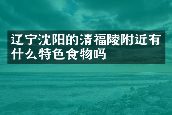 辽宁沈阳的清福陵附近有什么特色食物吗