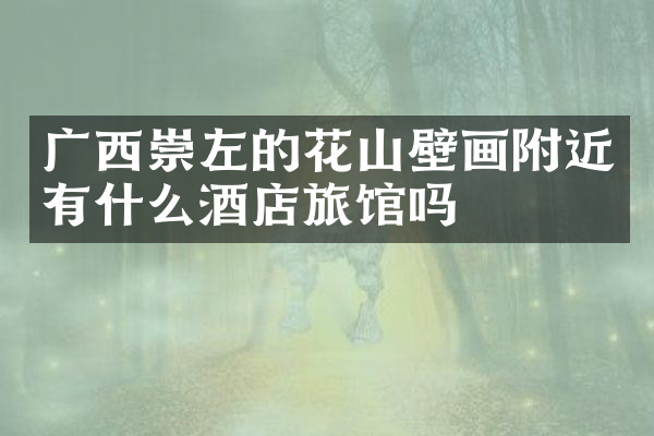 广西崇左的花山壁画附近有什么酒店旅馆吗