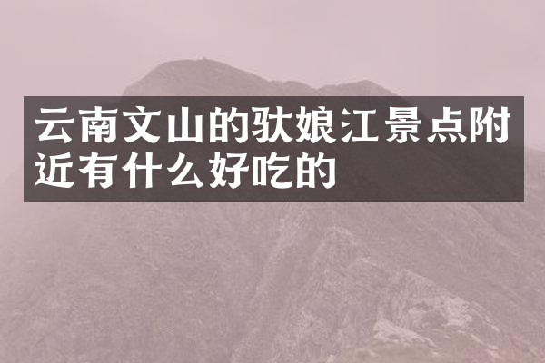 云南文山的驮娘江景点附近有什么好吃的