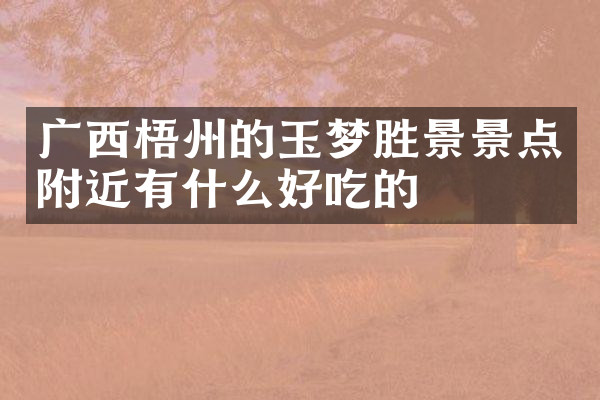 广西梧州的玉梦胜景景点附近有什么好吃的