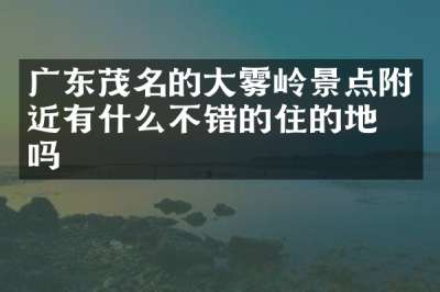 广东茂名的大雾岭景点附近有什么不错的住的地方吗