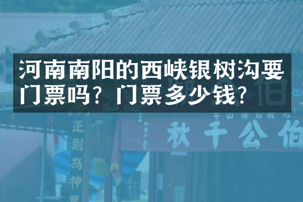 河南南阳的西峡银树沟要门票吗？门票多少钱？