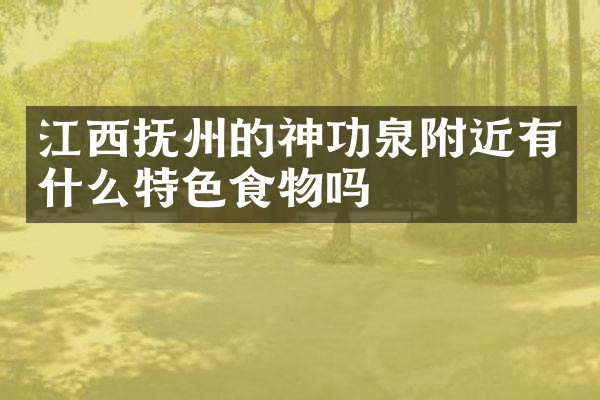 江西抚州的神功泉附近有什么特色食物吗
