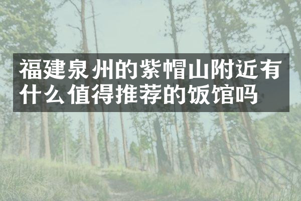 福建泉州的紫帽山附近有什么值得推荐的饭馆吗
