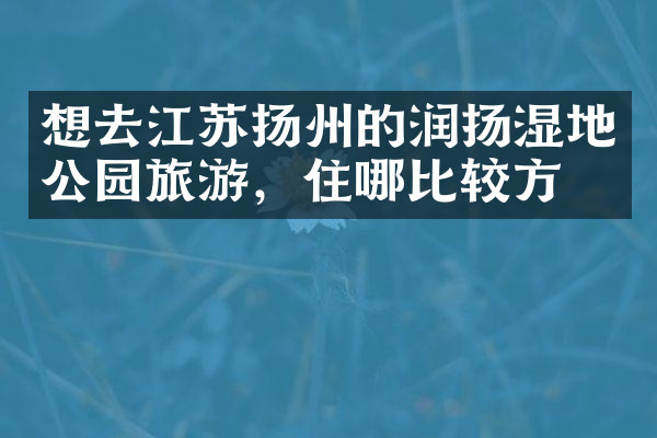 想去江苏扬州的润扬湿地公园旅游，住哪比较方便
