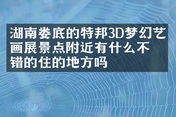 湖南娄底的特邦3D梦幻艺术画展景点附近有什么不错的住的地方吗