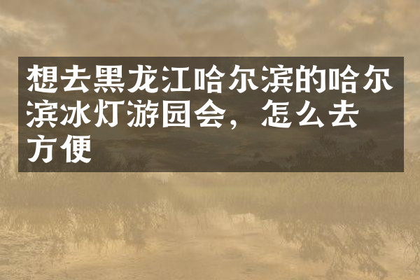 想去黑龙江哈尔滨的哈尔滨冰灯游园会，怎么去最方便