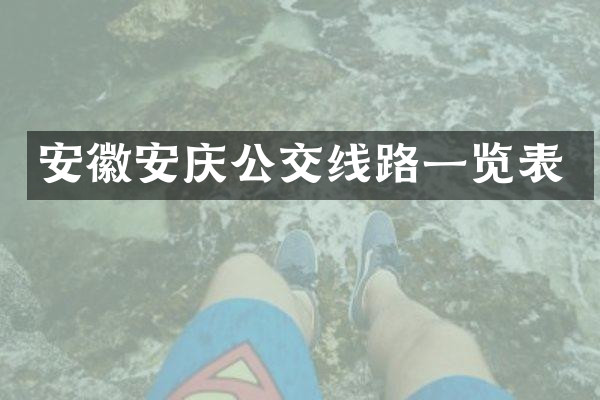 安徽安庆公交线路一览表