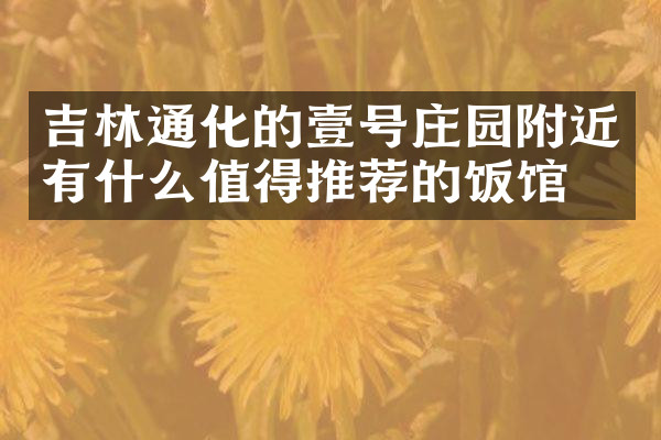 吉林通化的壹号庄园附近有什么值得推荐的饭馆吗