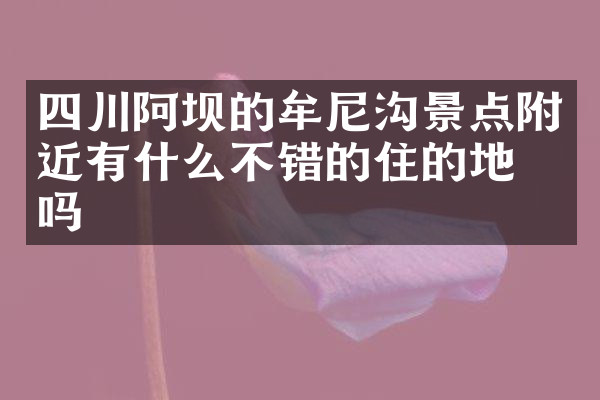 四川阿坝的牟尼沟景点附近有什么不错的住的地方吗