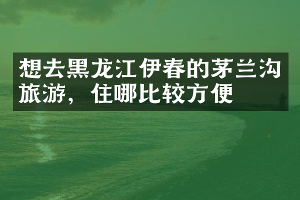 想去黑龙江伊春的茅兰沟旅游，住哪比较方便
