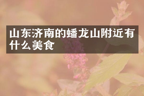 山东济南的蟠龙山附近有什么美食