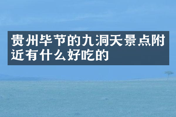 贵州毕节的九洞天景点附近有什么好吃的