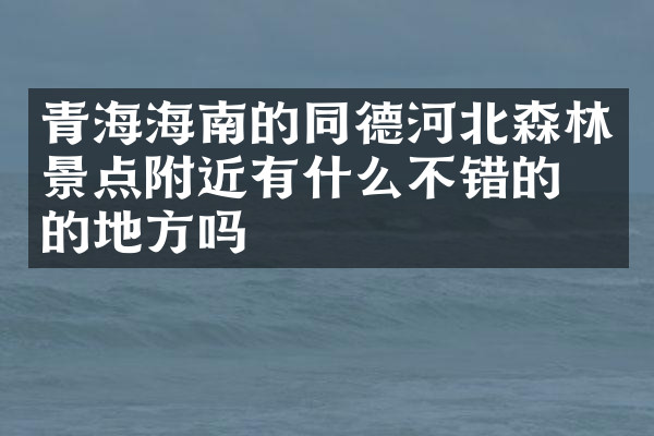 青海海南的同德河北森林景点附近有什么不错的住的地方吗