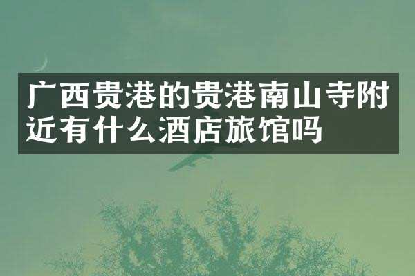 广西贵港的贵港南山寺附近有什么酒店旅馆吗