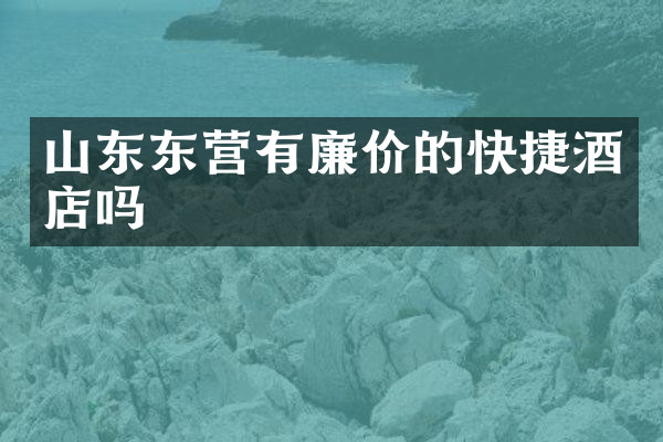 山东东营有廉价的快捷酒店吗